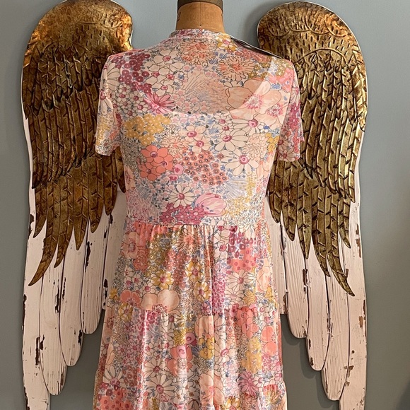 Pink Floral Mini Dress - Picture 1 of 6